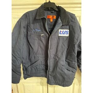 VINTAGE Detroit Jacket Men 2XL Navy Bomber Duck Canvas Quilted Lined Cotton Y2K